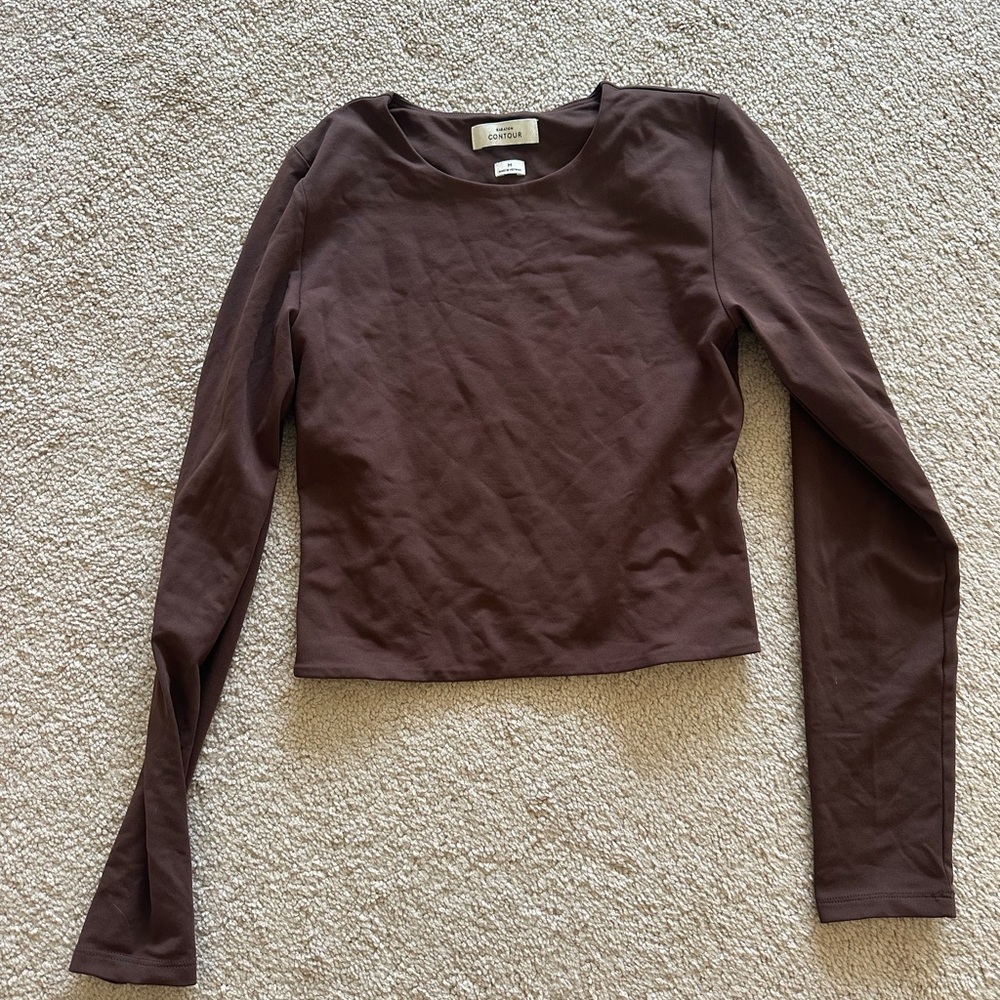 Babaton Brown Contour Long Sleeve, Cropped